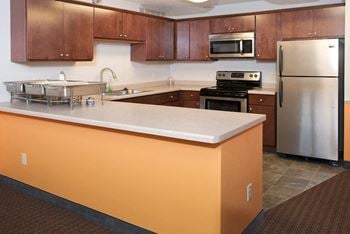 Community room with kitchen